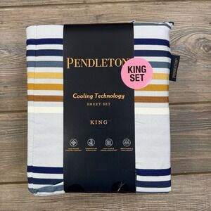 Pendleton king 4-Piece Sheet Set Cooling Technology Westland Stripe Multi NEW